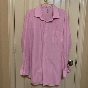 EUC Croft & Borrow Classic Fit size XXL Men’s striped pink dress shirt like new
